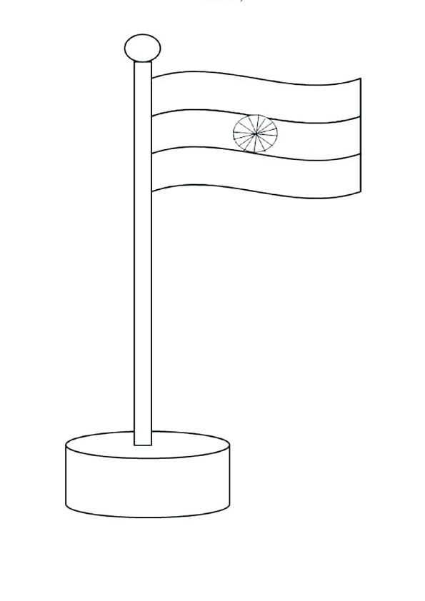 Indian Flag Coloring Page