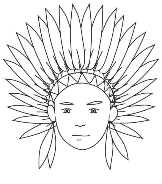 Indian head coloring page