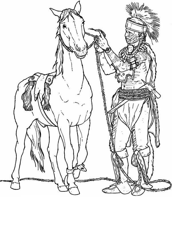 indian horse coloring pages