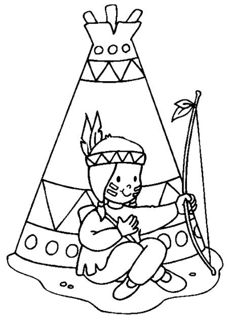 Indian Teepee Coloring Page