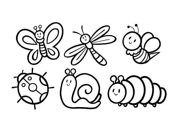 Insects Coloring Pages for Preschoolers