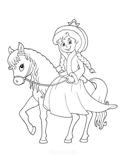 intricate girl and horse coloring pages