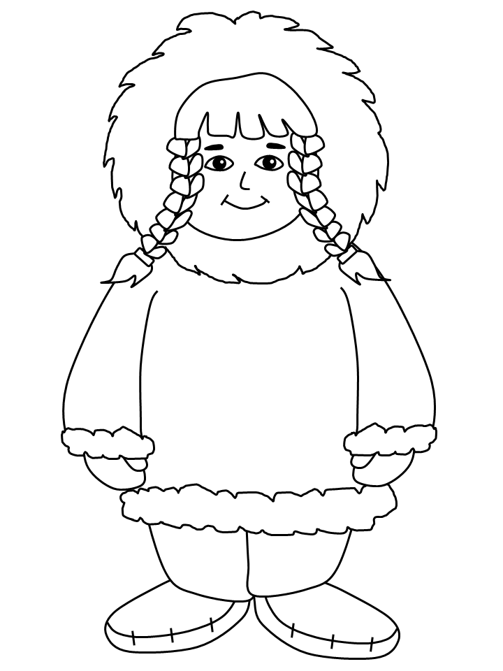 Inuit Girl Countries Coloring Pages