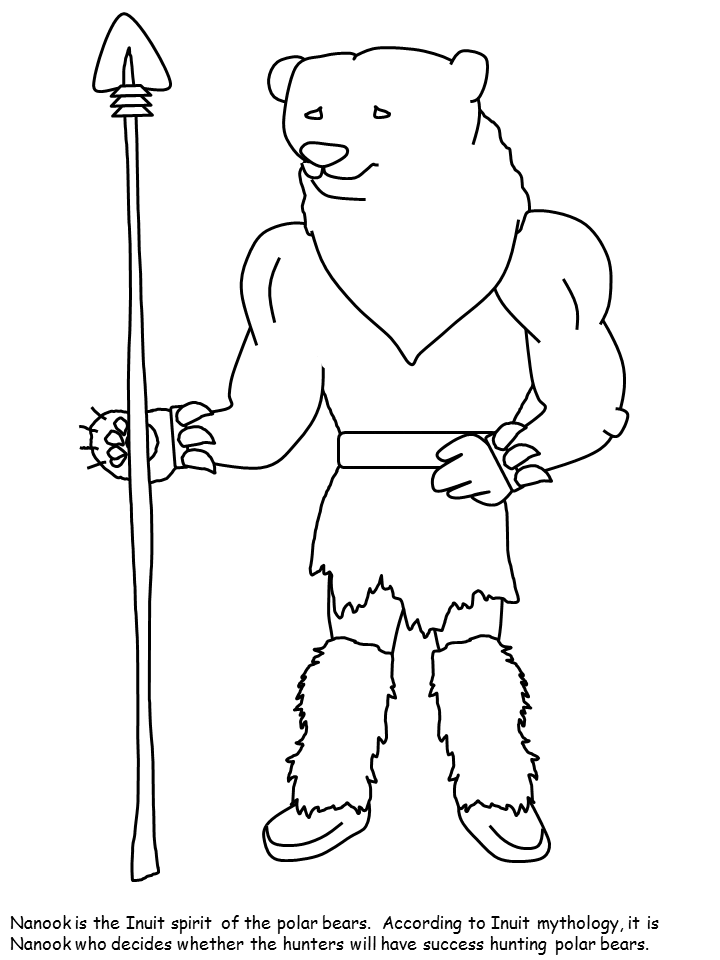 Inuit Nanook Text Countries Coloring Pages