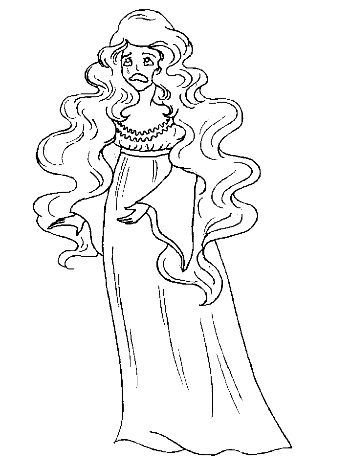 Scared Queen coloring page