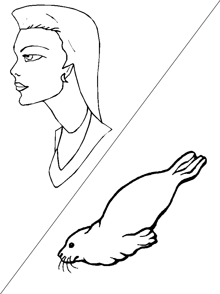 Lady Seal coloring page