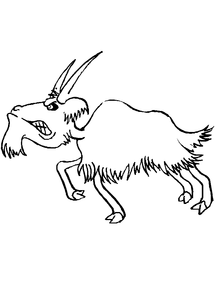 angry goat coloring page