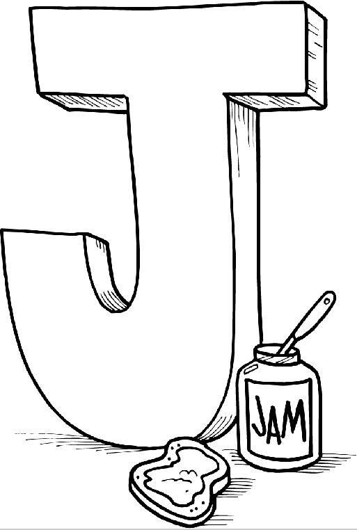 Letter J Coloring Page