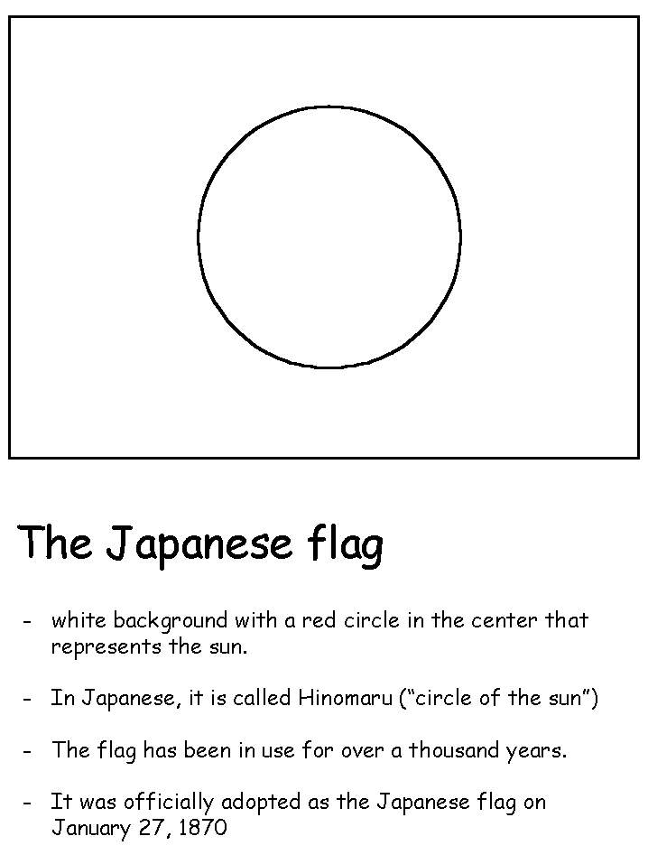 Japanese Flag Coloring Pages