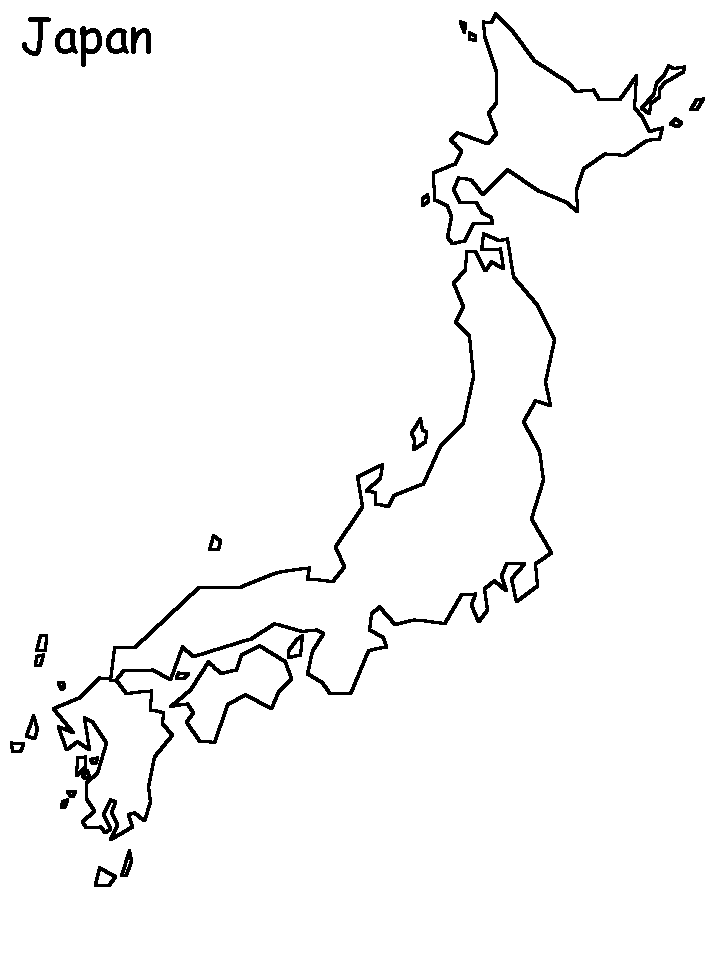 Map of Japan Coloring Pages