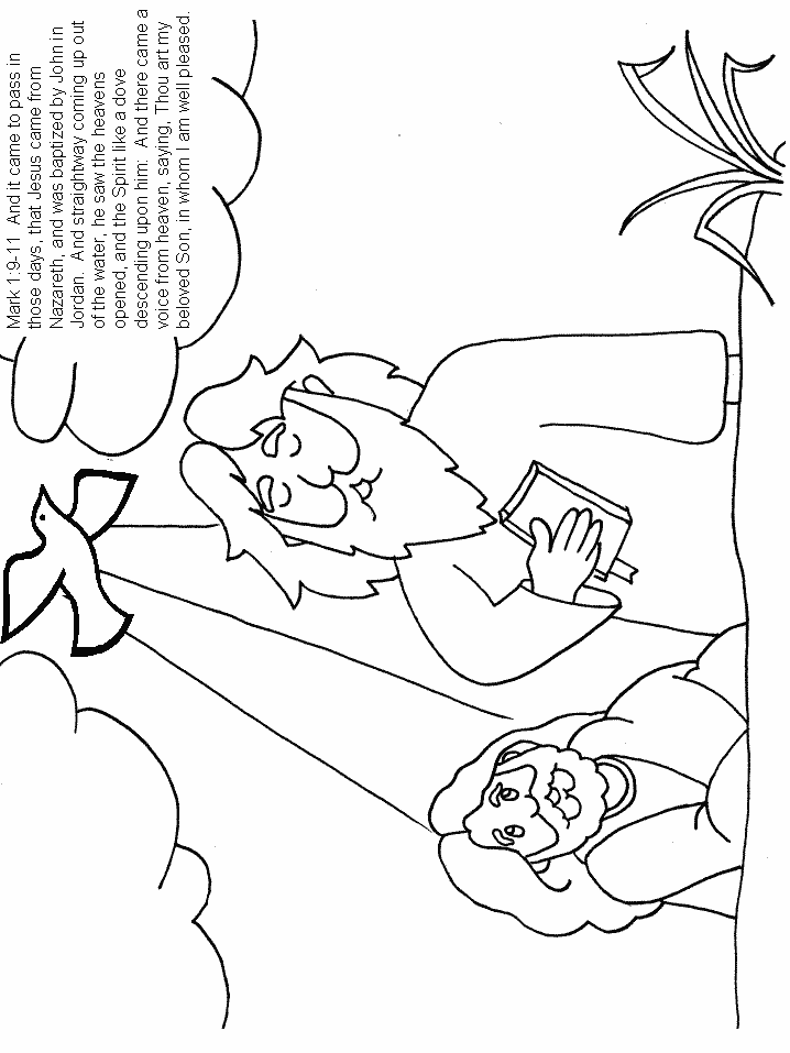 Jesus Baptism Bible Coloring Pages