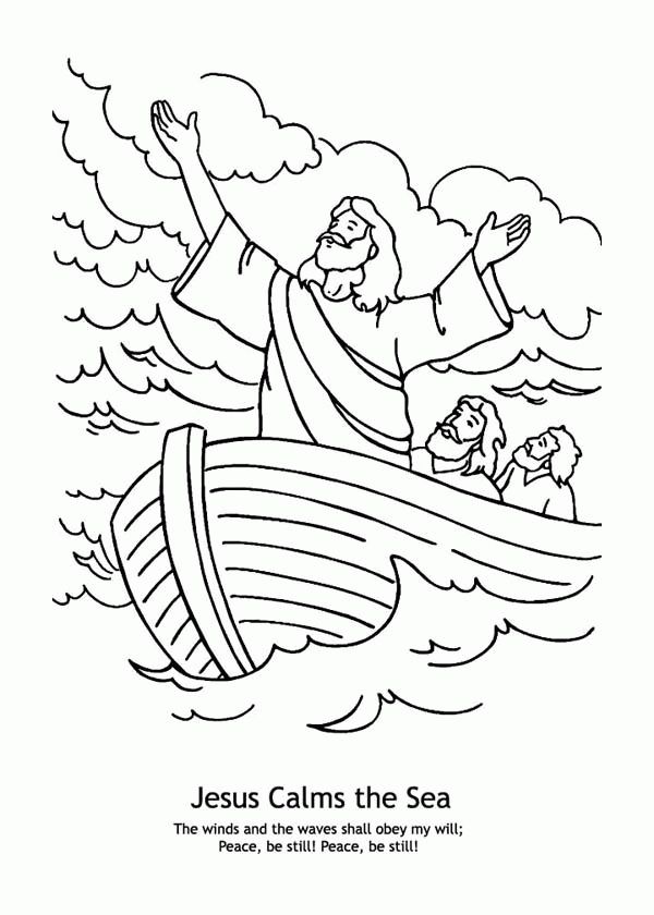 jesus calms the water coloring pages