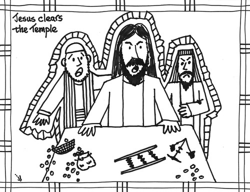 Jesus Clears the Temple Coloring Page
