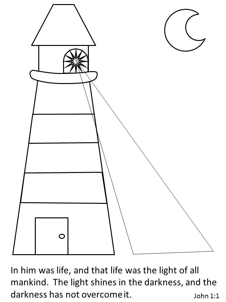 Jesus Color Lighthouse Bible Coloring Pages