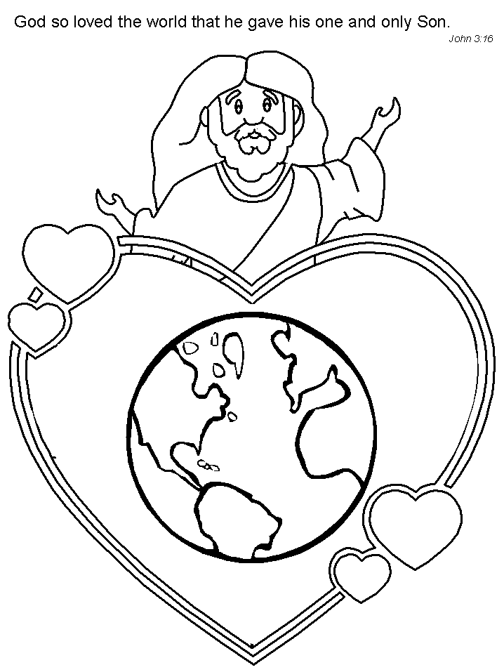 John 3:16 Bible Coloring Pages