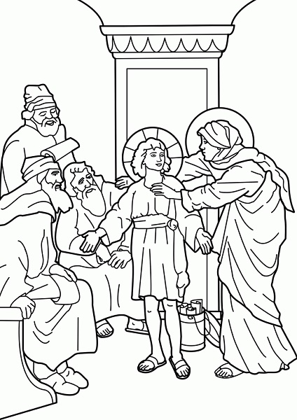 Jesus Lost in the Temple Coloring Page