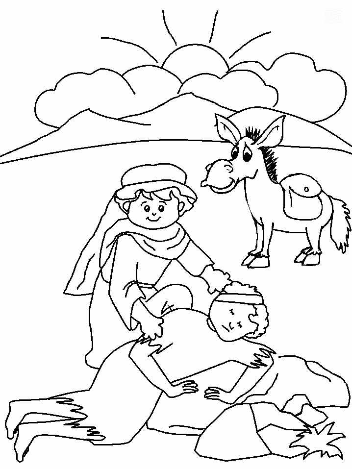 Jesus Nw Parablesamaratin Bible Coloring Pages