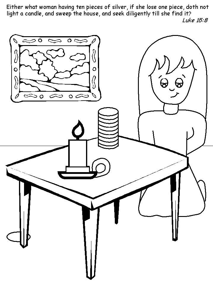 Jesus Parablelostcoin Bible Coloring Pages