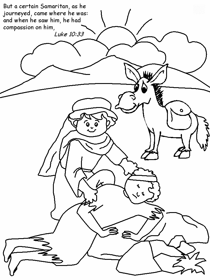 Jesus Parablesamaratin Bible Coloring Pages