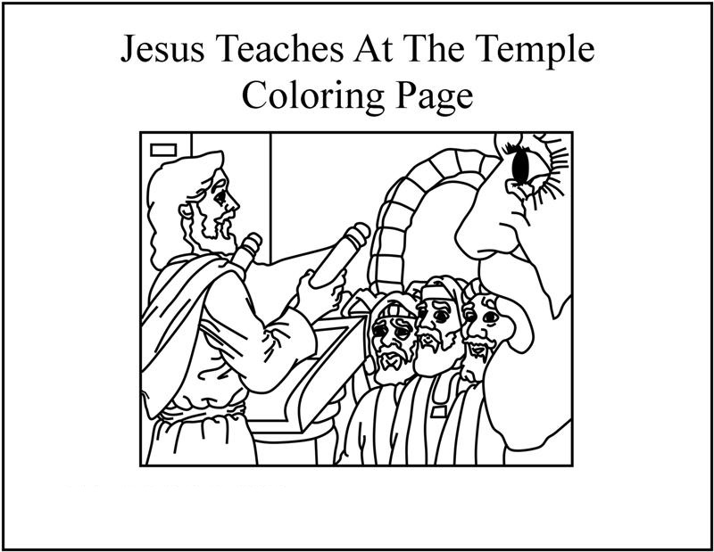 Jesus Teaching in the Temple Coloring Page