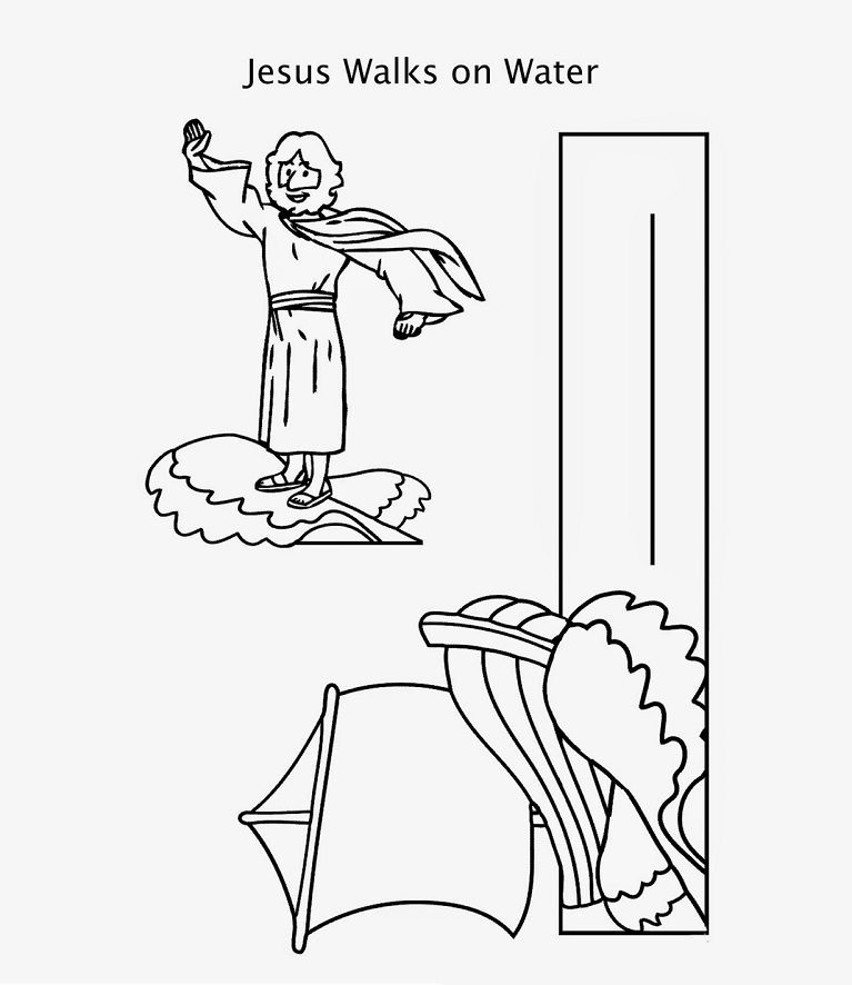 jesus walks on water craft and coloring pages