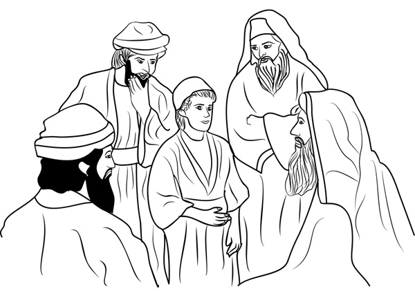 Jesus Went to the Temple Coloring Page