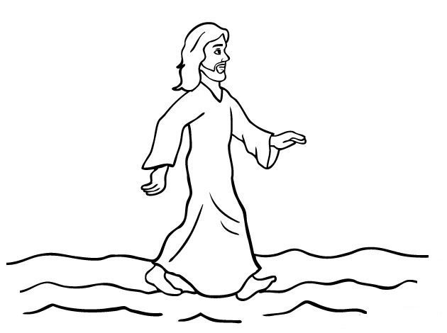 Jesus Walking on Water Coloring Page