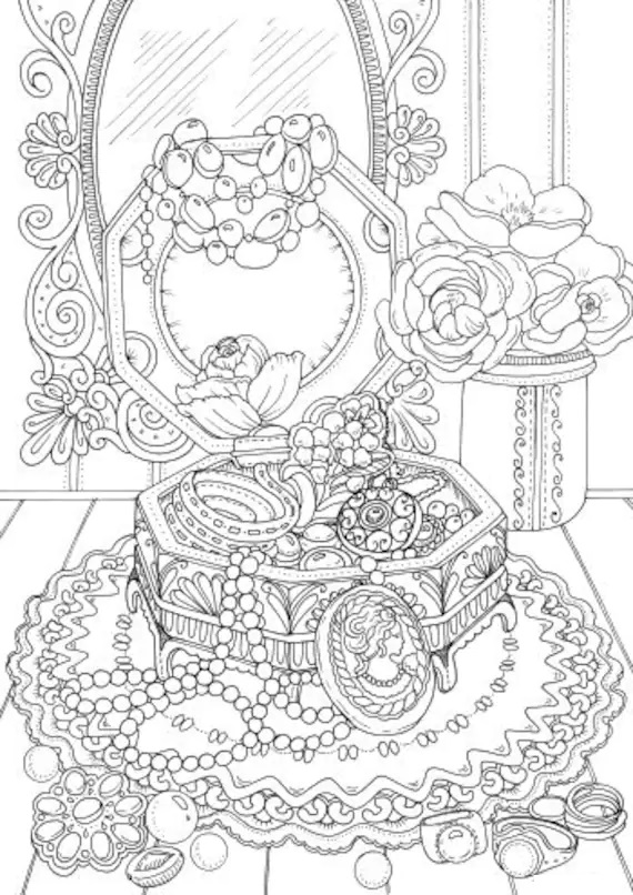 Jewelry and Pottery Coloring Pages