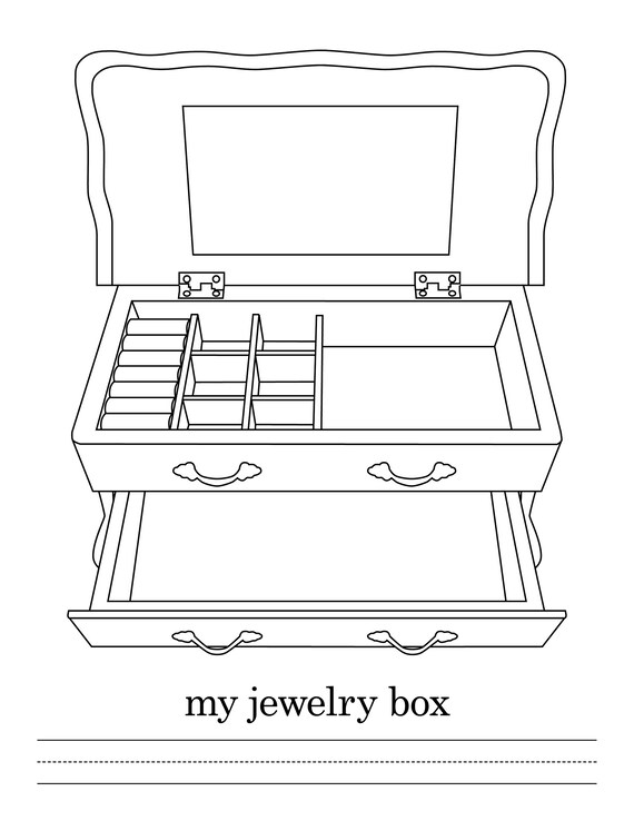 Jewelry Box Nameplate Page to Color