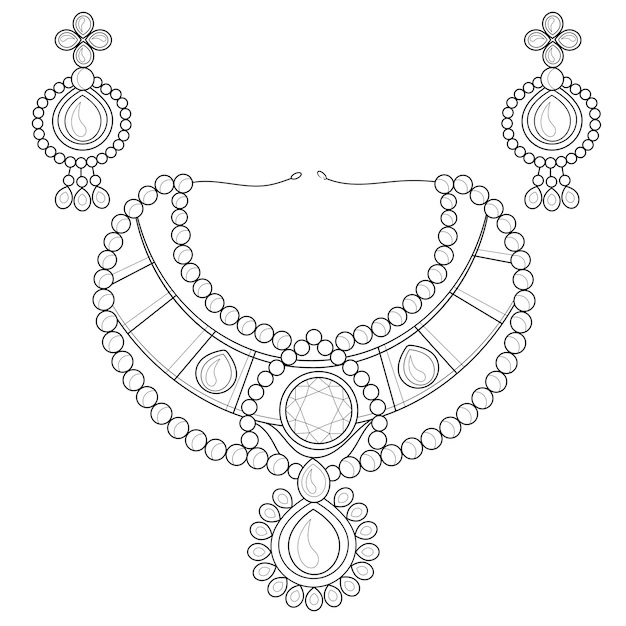 Jewelry Set Coloring Page