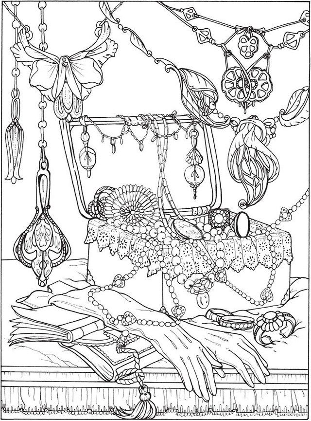Jewels and Jewelry Coloring Pages