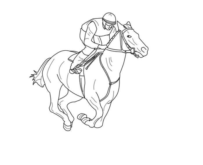 jockey race horse coloring pages