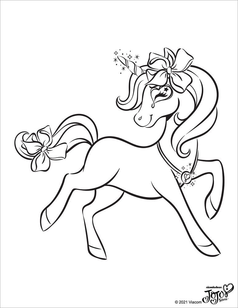 jojo siwa unicorn coloring pages