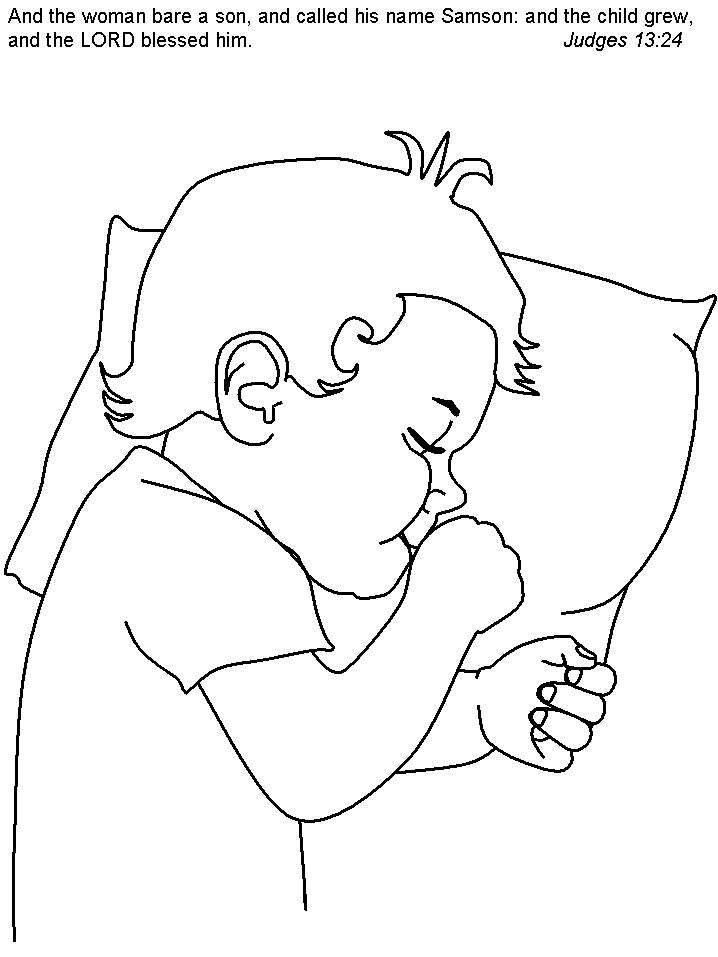 Judges 13:24 Bible Coloring Page