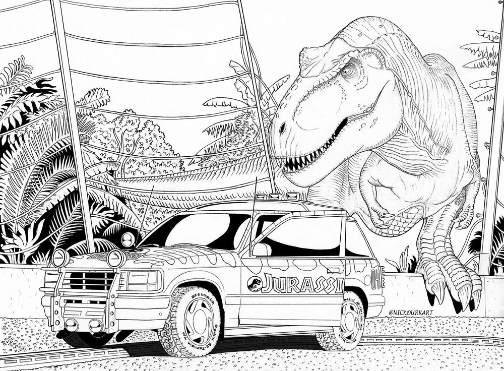 jurassic park jurassic world dinosaur coloring pages