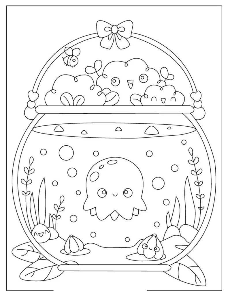 kawaii coloring pages no water mark