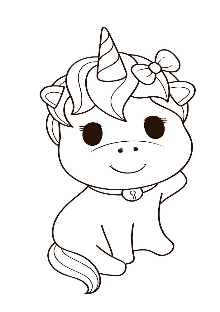 kawaii unicorn coloring pages