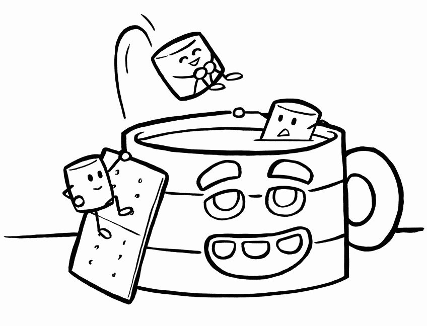 kawaii winter coloring pages