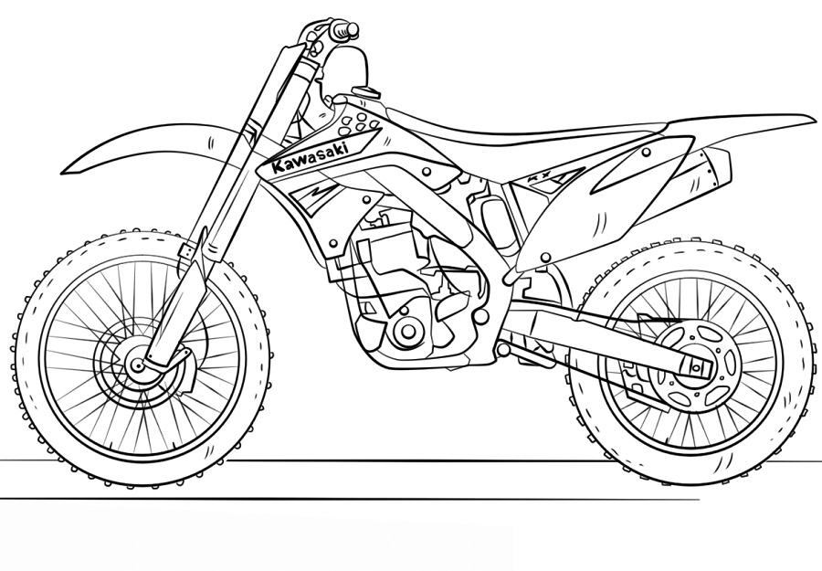 Kawasaki Dirt Bike Coloring Pages