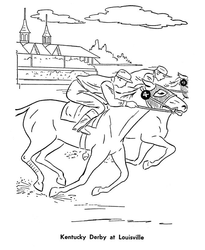 kentucky derby horse coloring pages