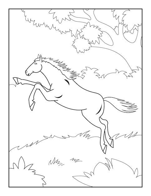 kid coloring pages horse