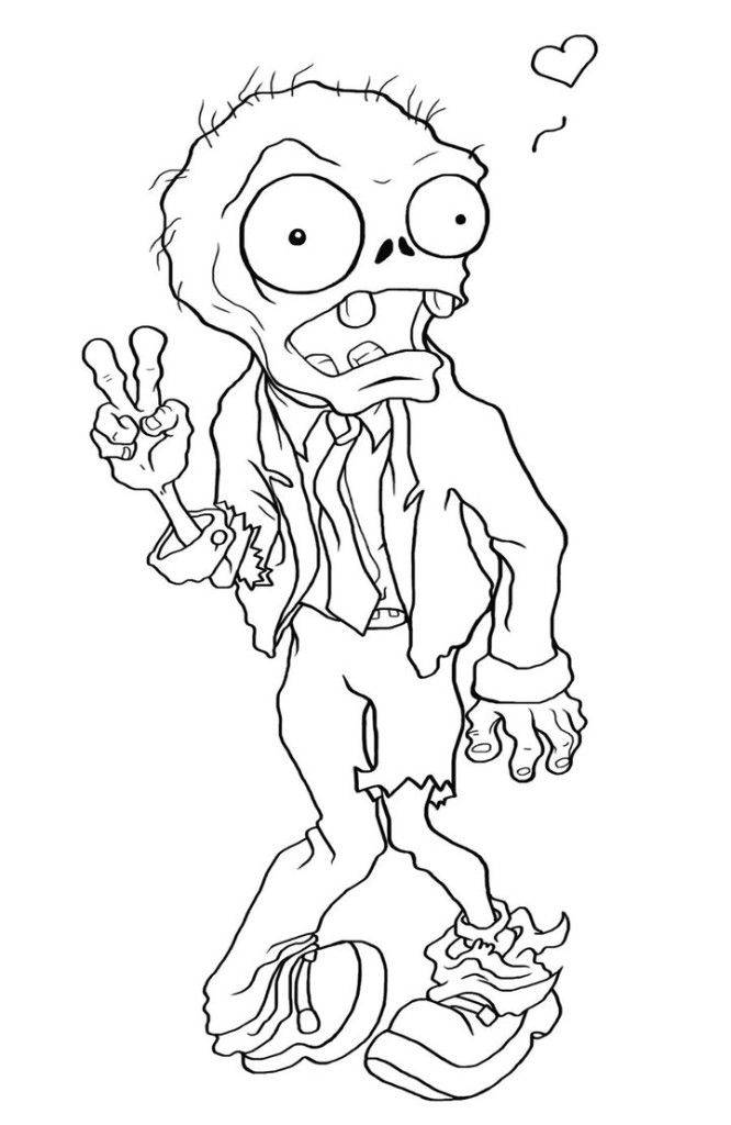 kid friendly zombie coloring pages