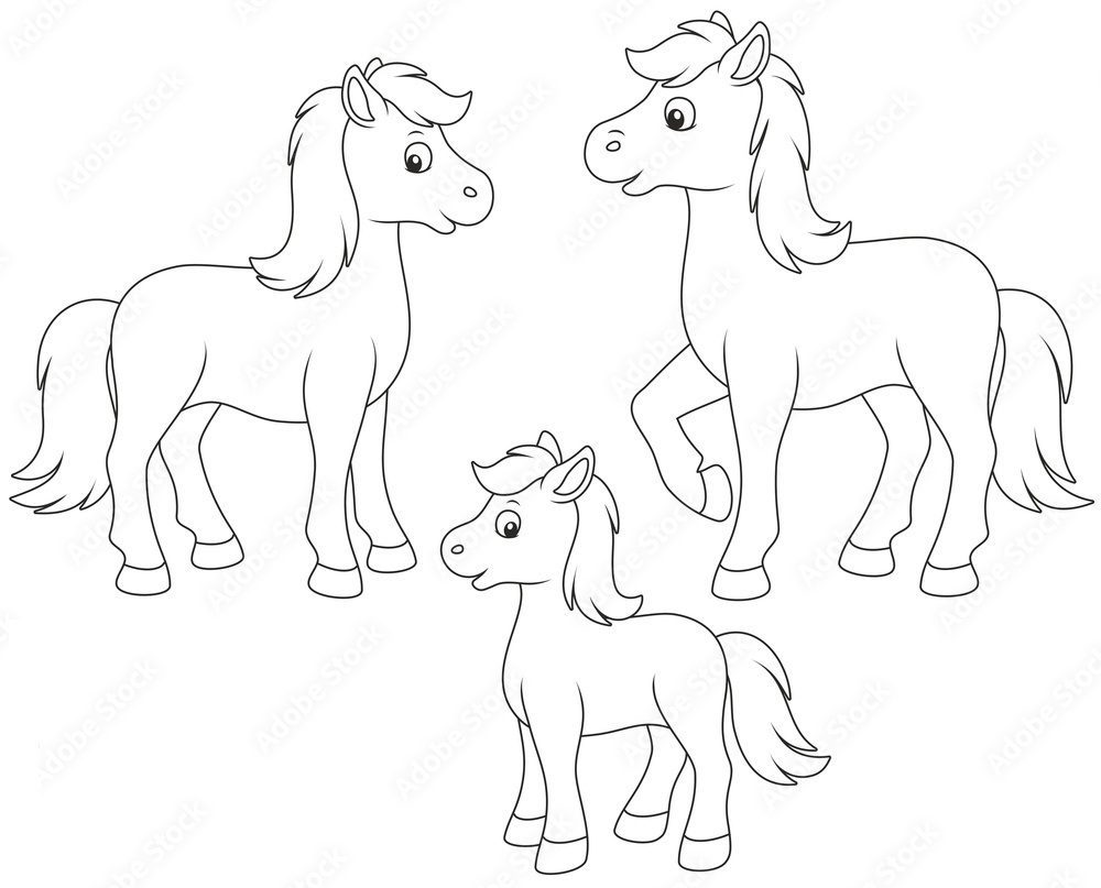 kids' coloring pages horse
