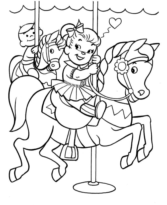 kids’ coloring pages + horse