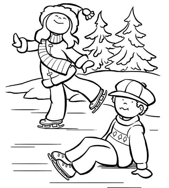 kids winter coloring pages