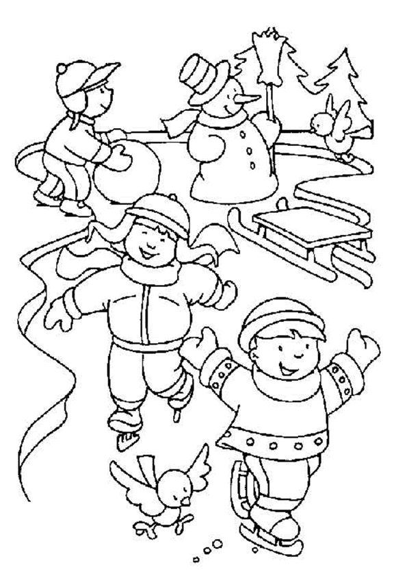 kindergarten winter coloring pages