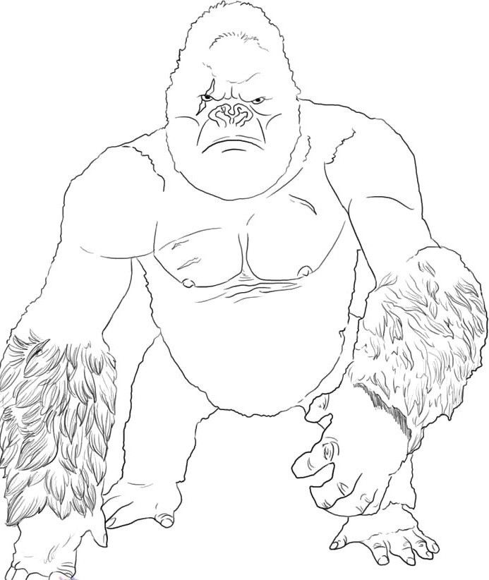 king kong zombie coloring pages