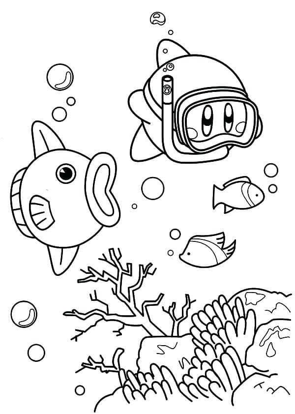kirby water coloring pages