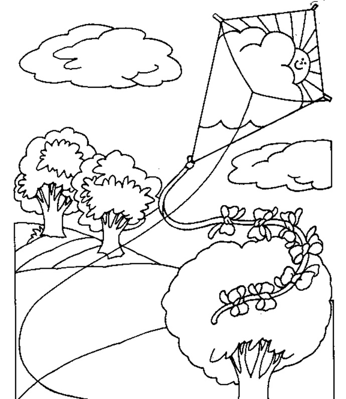 Kite Coloring Page