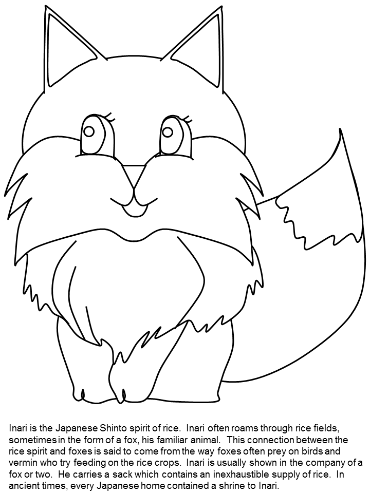 Kitsune Coloring Pages
